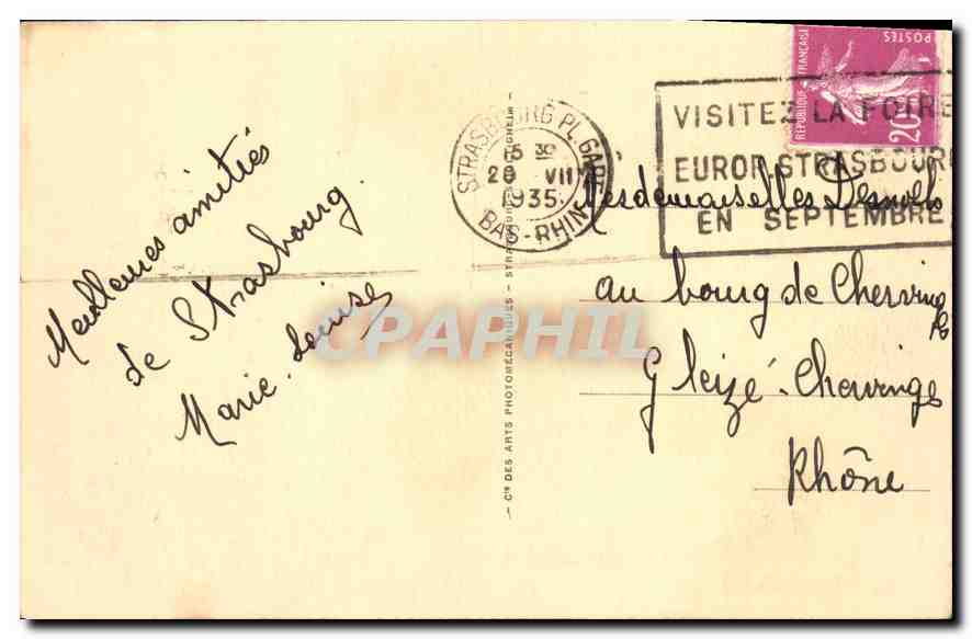 CPA Strasbourg L'Eglise protestante Saint Paul et la Cathedrale — Rückseite