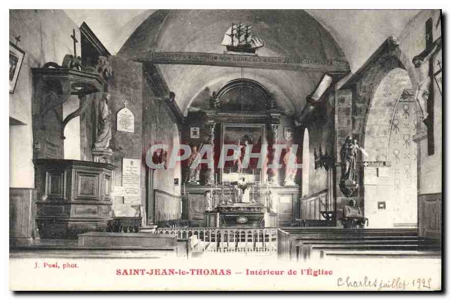CPA Saint Jean le Thomas Interieur de l'Eglise