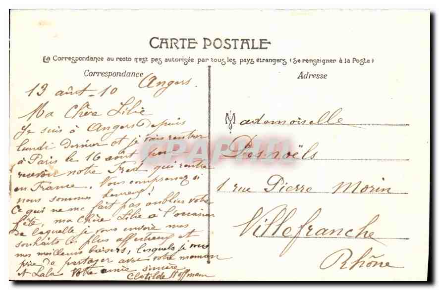 CPA Angers Le Chateau le Pont Levis — Rückseite