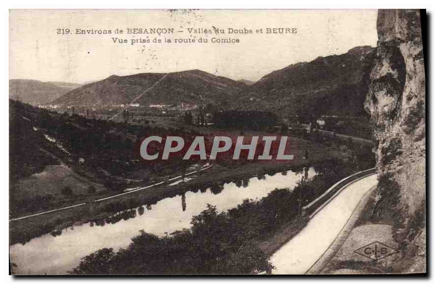 Environs de BESANÇON — Vallée du Doubs et BEURE — Vue prise de la route du Comice