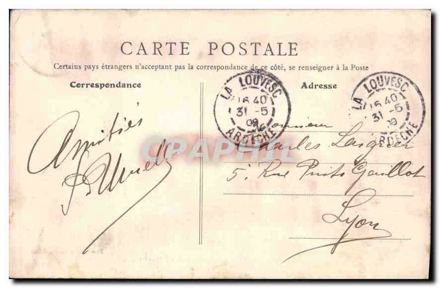 CPA Louvesc Vue generale prise du Mont Chaix — Rückseite