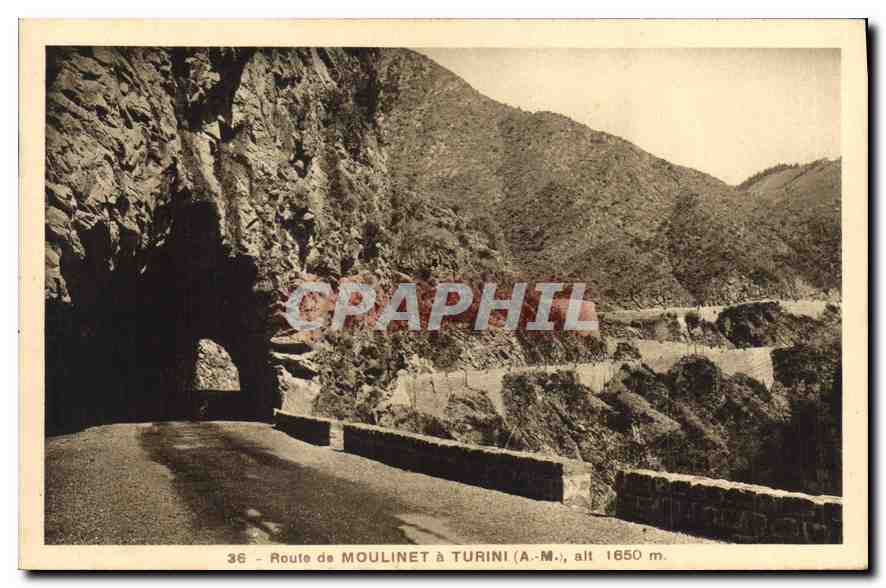 CPA Route de Moulinet a Turini (A M) alt 1650 m