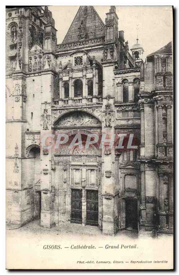 CPA Gisors Cathedrale Grand Portail
