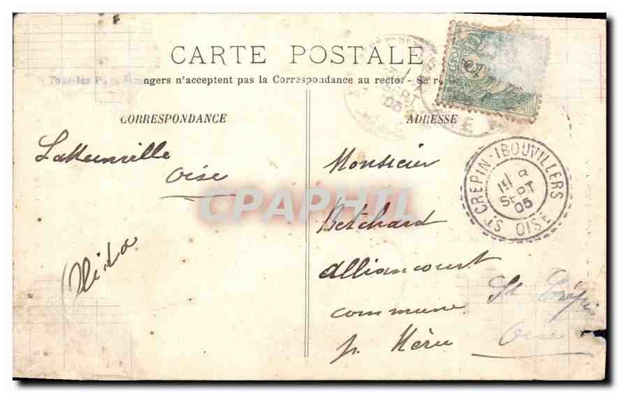 CPA Gisors Tour du Prisonnier Cote Banneton — Rückseite