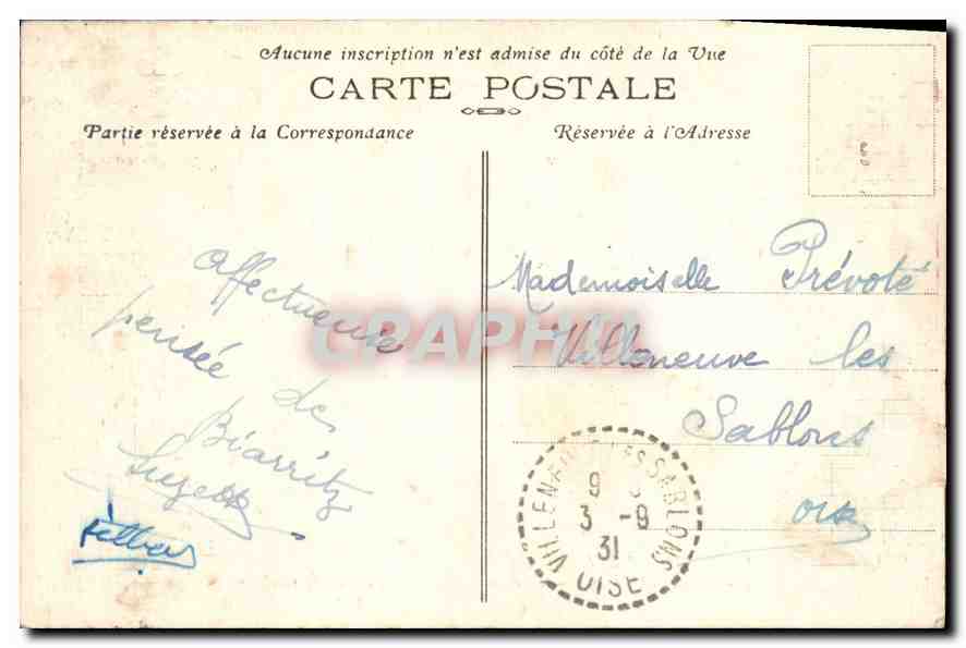CPA Biarritz (B P) Le Port des Pecheurs et son Entree — Verso
