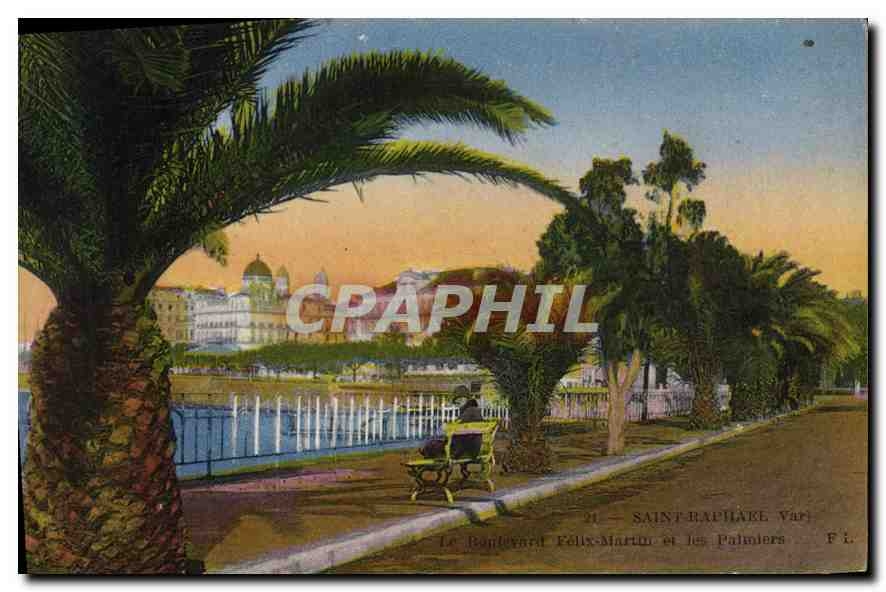 Le Boulevard Félix-Martin et les Palmiers — Saint-Baphake, Var — F.L.