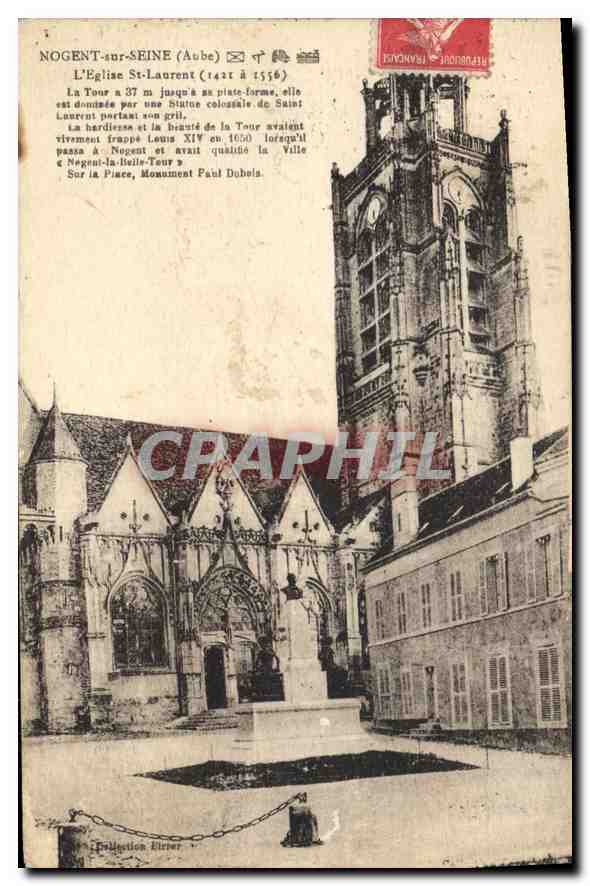 CPA Nognet sur Seine (Aube) L'Eglise St Laurent (1421 1556)