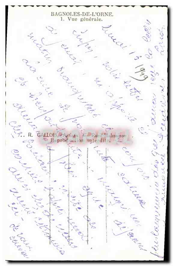 CPA Bagnoles de L'Orne Vue generale — Rückseite
