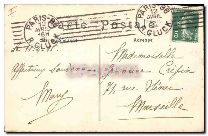 CPA Paris L'Arc de Triomphe de L'Etoile — Rückseite