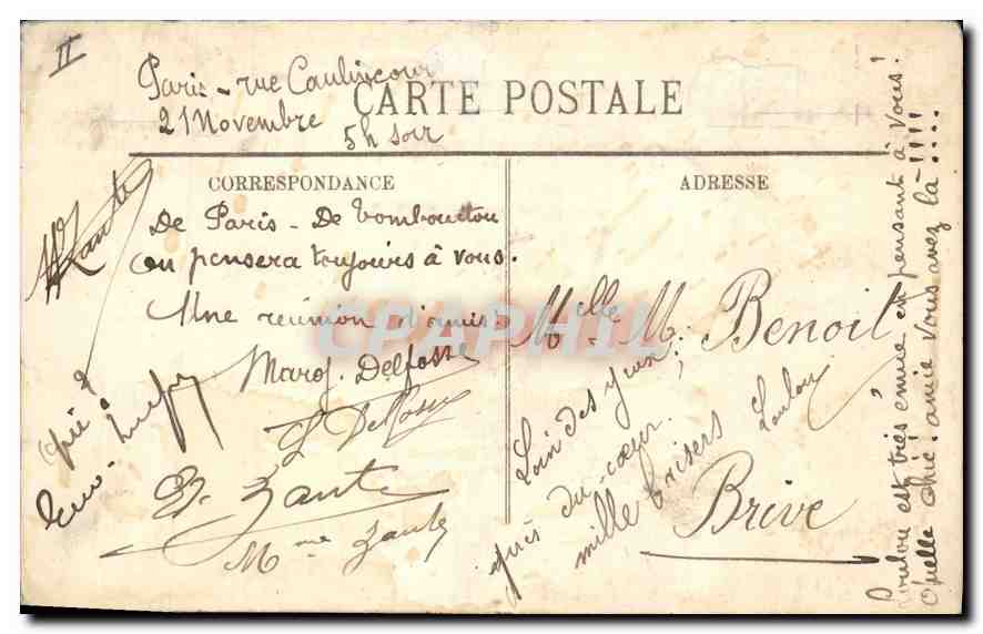 CPA Paris L'Arc de Triomphe et L'Avenue des Champs Elysees — Rückseite
