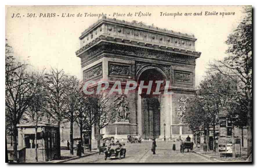 CPA Paris L'Arc de Triomphe Place de l'Etoile