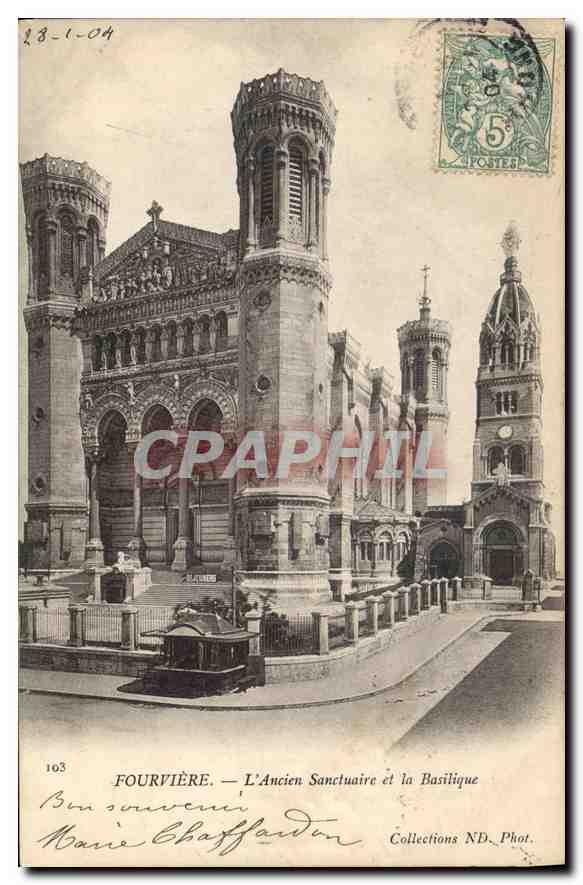 CPA Fourviere L'Ancien Sanctuaire et le Basilique