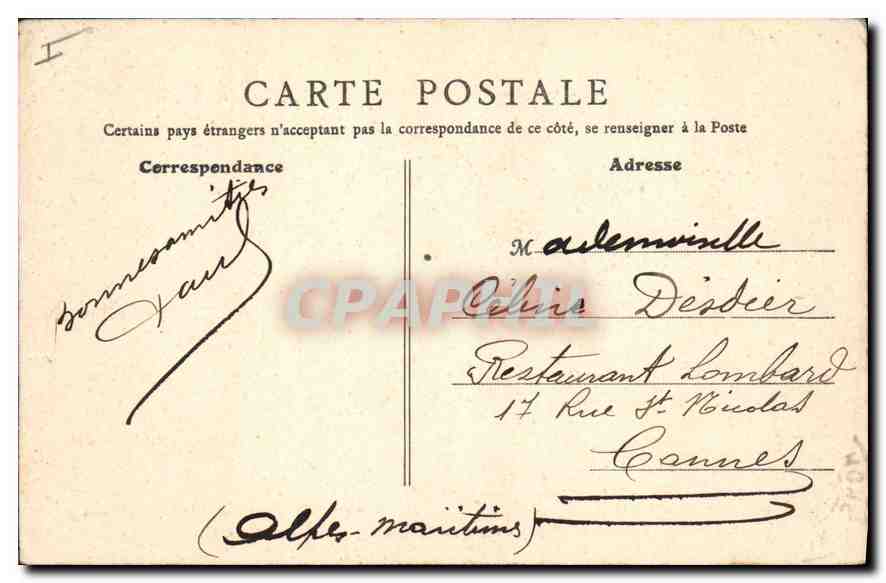 CPA Lyon Hotel de Ville place de la Comedie — Verso