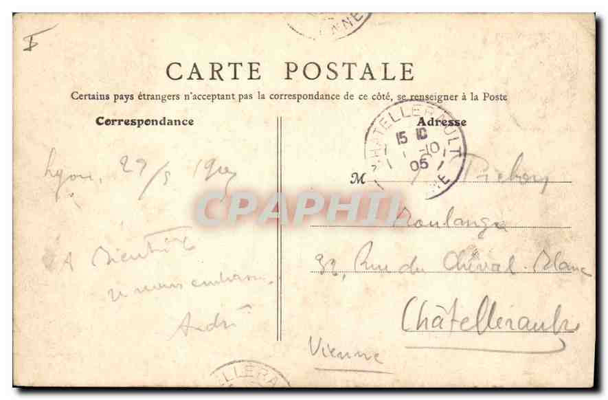 CPA Lyon Le Palais Saint Pierre — Verso