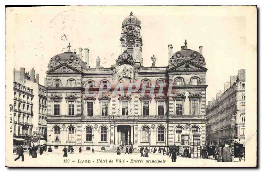 CPA Lyon Hotel de Ville Entree principale
