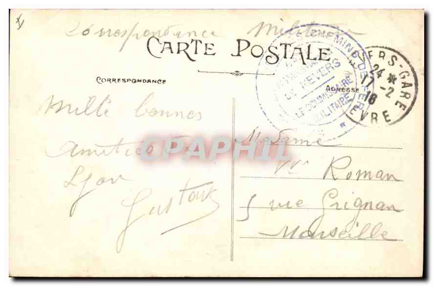 CPA Lyon Fontaine Bartholdi — Verso
