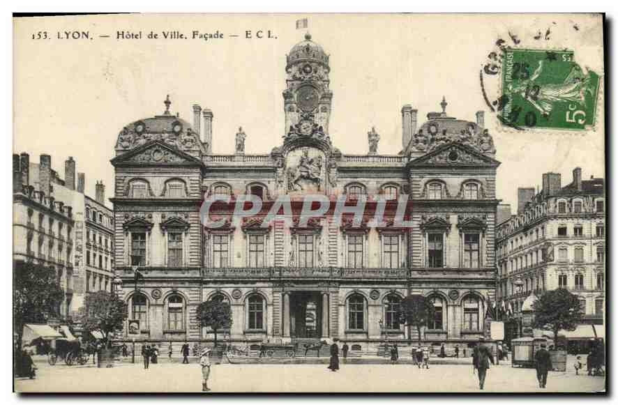 CPA Lyon Hotel de Ville la Facade