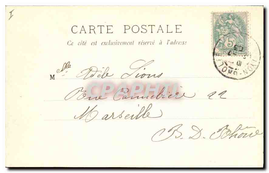CPA Lyon Fontaine Bartholdi — Verso