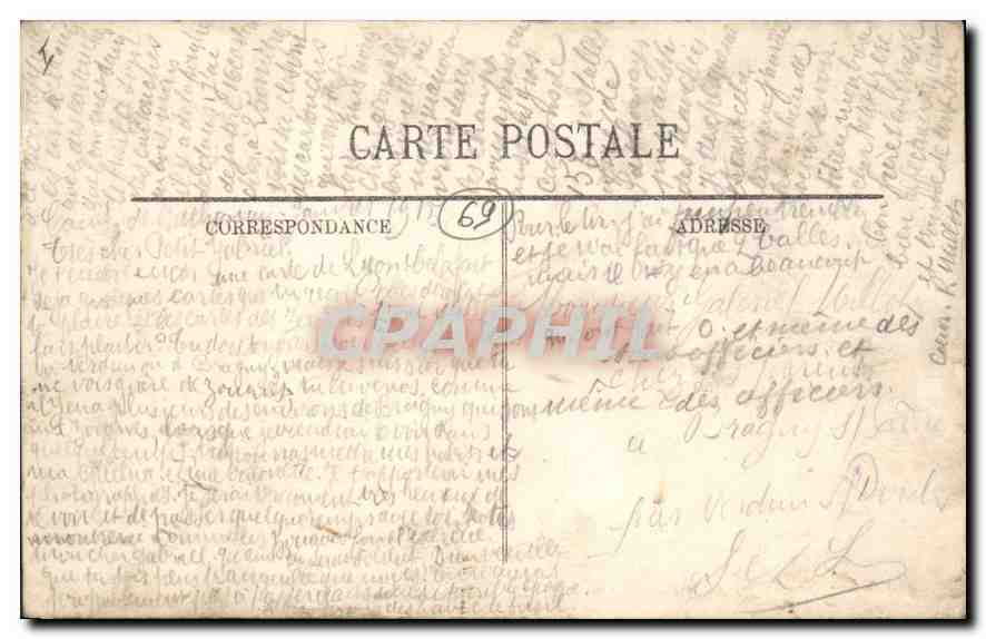 CPA Lyon Place des Terreaux l'Hotel de Ville et le Palais des Arts — Rückseite