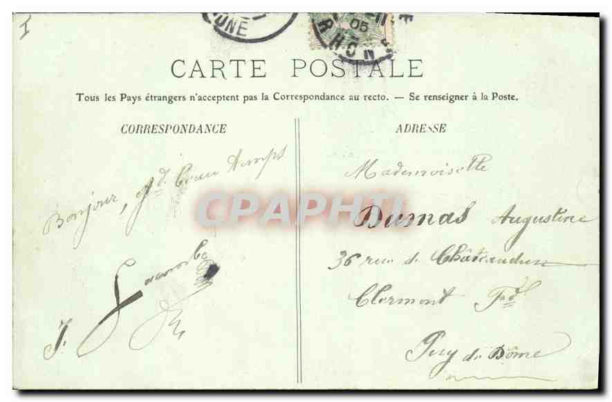 CPA Lyon L'Hotel de Ville — Verso