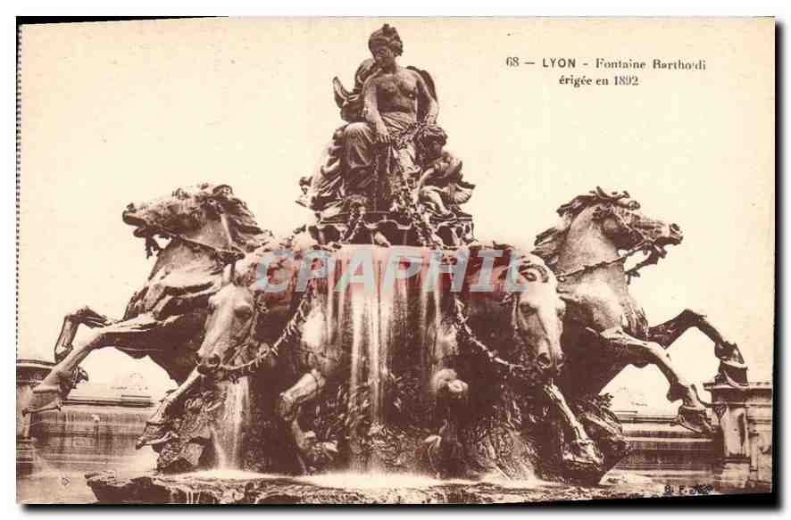 CPA Lyon Fontaine Bartholdi erigee en 1892
