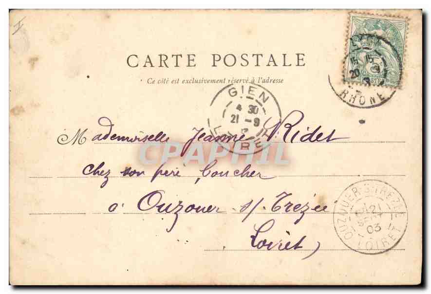 CPA Lyon Fontaine Bartholdi Place des Terreaux — Verso