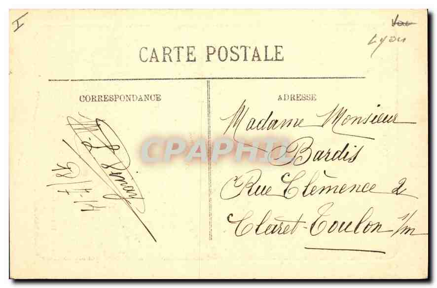 CPA Lyon Notre Dame de Fourviere L'Abside — Verso