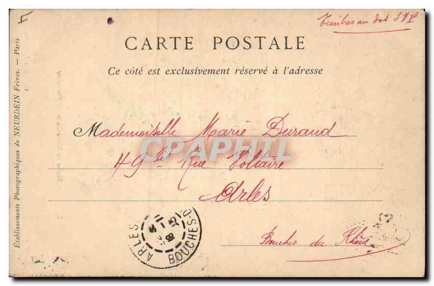 CPA Lyon Staute de Notre Dame de Fourviere — Verso
