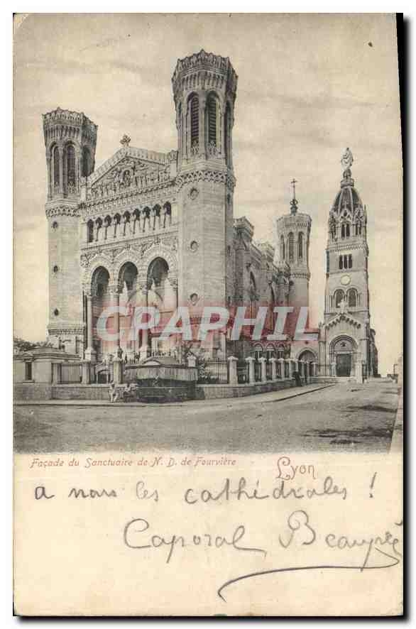 CPA Lyon Facade du Sanctuaire de N D de Fourviere