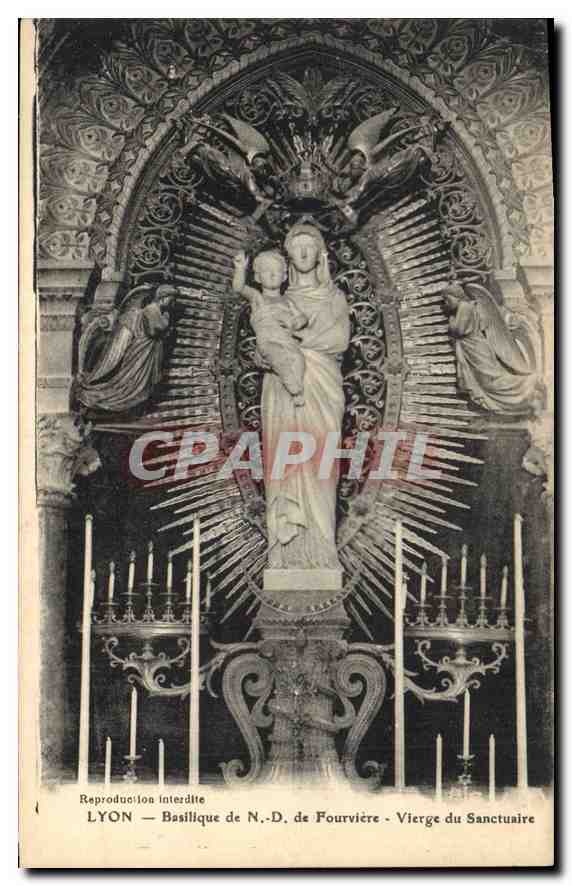 CPA Lyon Basilique de N D de Fourviere Vierge du Sanctuaire