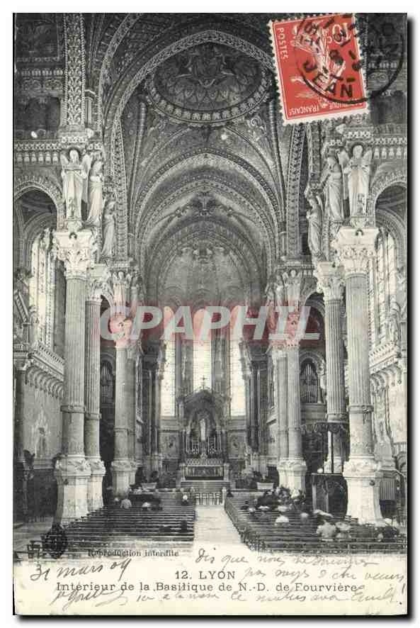 CPA Lyon Interieur de la Basilique de N D de Fourviere