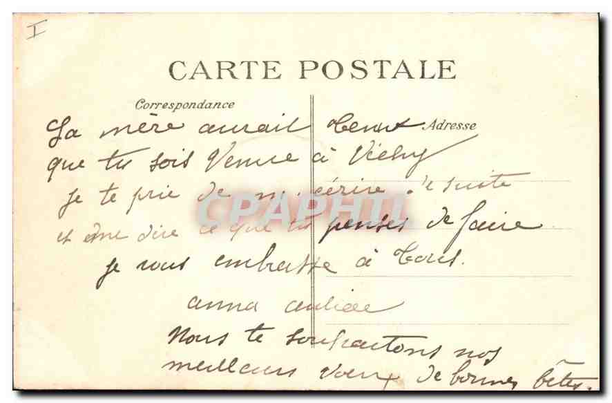 CPA Vichy Le Parc Ancien Pavillon de Napoleon III — Rückseite
