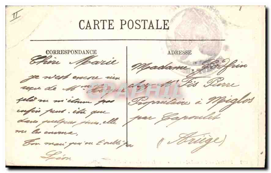 CPA Vichy Les Galeries Couvertes et la rue Cunin Gridaine — Verso