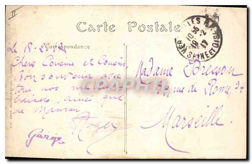 CPA Paris Le Funiculaire et le Sacre Coeur — Rückseite