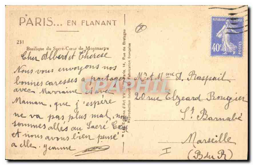 CPA Paris en Flanant La Basilique du Sacre Coeur de Montmartre — Rückseite