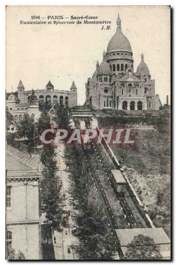 CPA Paris Le Sacre Coeur Funiculaire et Reservoir de Montmartre