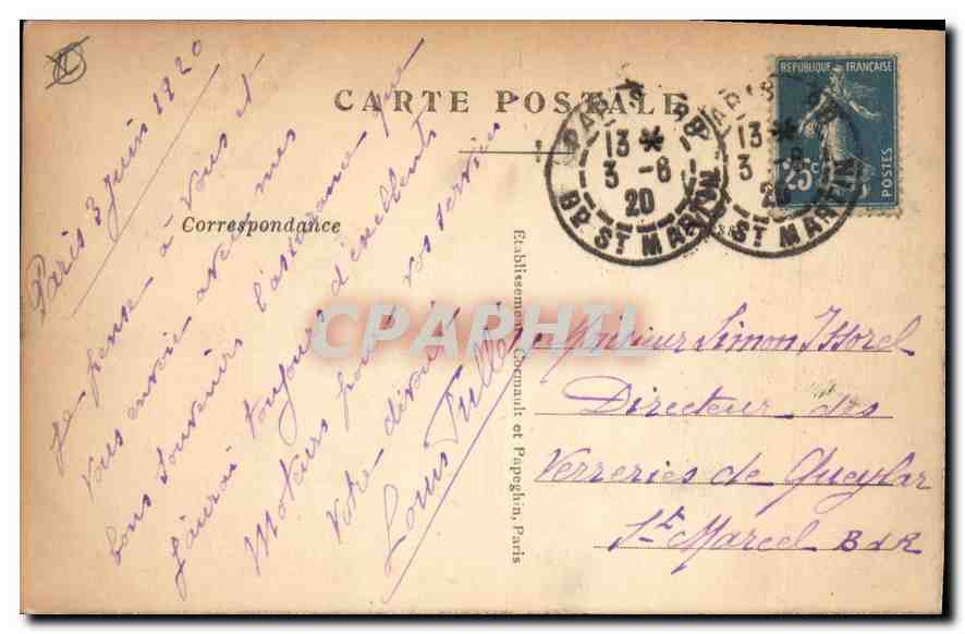 CPA Paris Le Sacre Coeur de Montmartre — Rückseite