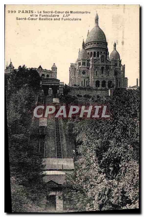 CPA Paris Sacre Coeur de Montmartre et Le Funiculaire