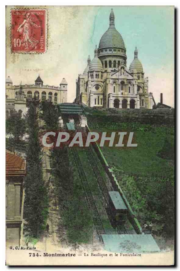Montmartre — La Basilique et le Funiculaire — G. O. A. Paris, n° 734