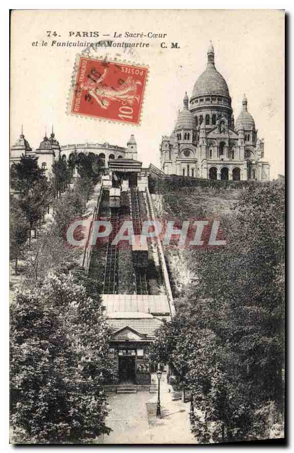 Parijs — Het Heilig Hart en de funiculaar van Montmartre — C. M.