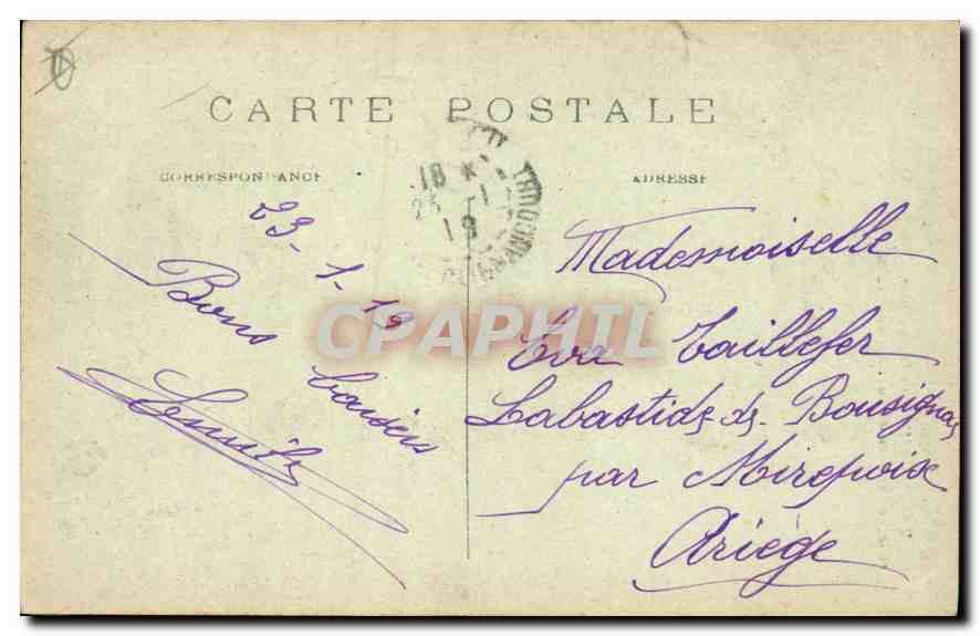 Parijs — Het Heilig Hart en de funiculaar van Montmartre — C. M. — Achterkant