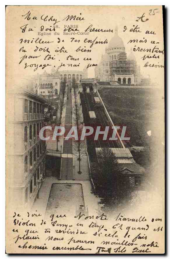 CPA Paris Eglise Sacre Coeur