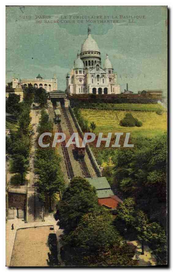 CPA Paris Funiculaire et la Basilique du Sacre Coeur de Montmartre