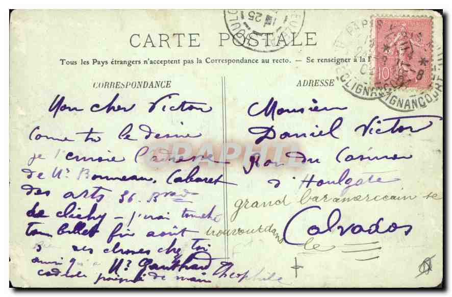 CPA Paris Funiculaire du Sacre Coeur  — Rückseite