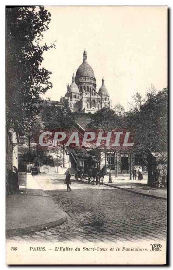 PARIS — L'Église du Sacré-Cœur et le Funiculaire — NDHOT, n°180