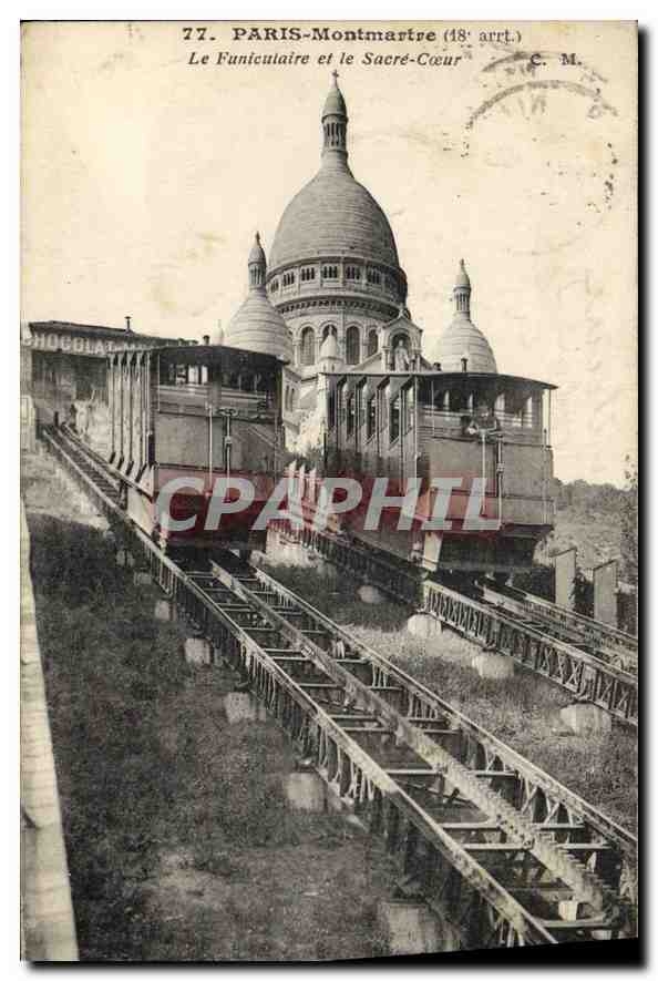 Paris-Montmartre — Le Funiculaire et le Sacré-Cœur — C.M. (éditeur)