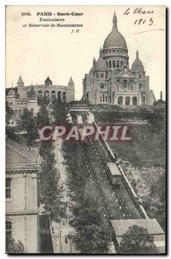 CPA Paris Sacre Coeur Funiculaire et Reservoir de Montmartre