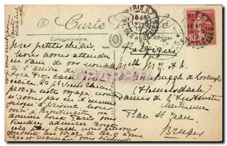 CPA Paris Le Funiculaire et la Basilique du Sacre Coeur de Montmartre — Rückseite