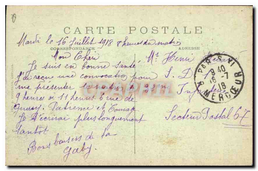 CPA Paris Sacre Coeur de Montmartre — Rückseite
