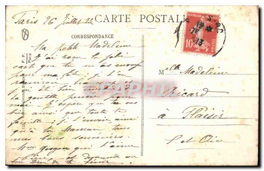 CPA Paris le Sacre Coeur de Montmartre — Rückseite